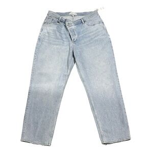 Abercrombie & Fitch the Dad high rise curve live button fly light wash size 14